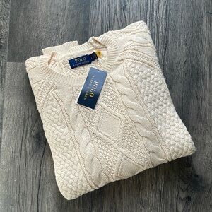 Polo Ralph Lauren Fisherman sweater. Cream small.